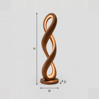 Infinity Loop Floor Lamp With Glowing Twisted Ribbon Frame dimension diagram with width, height and depth