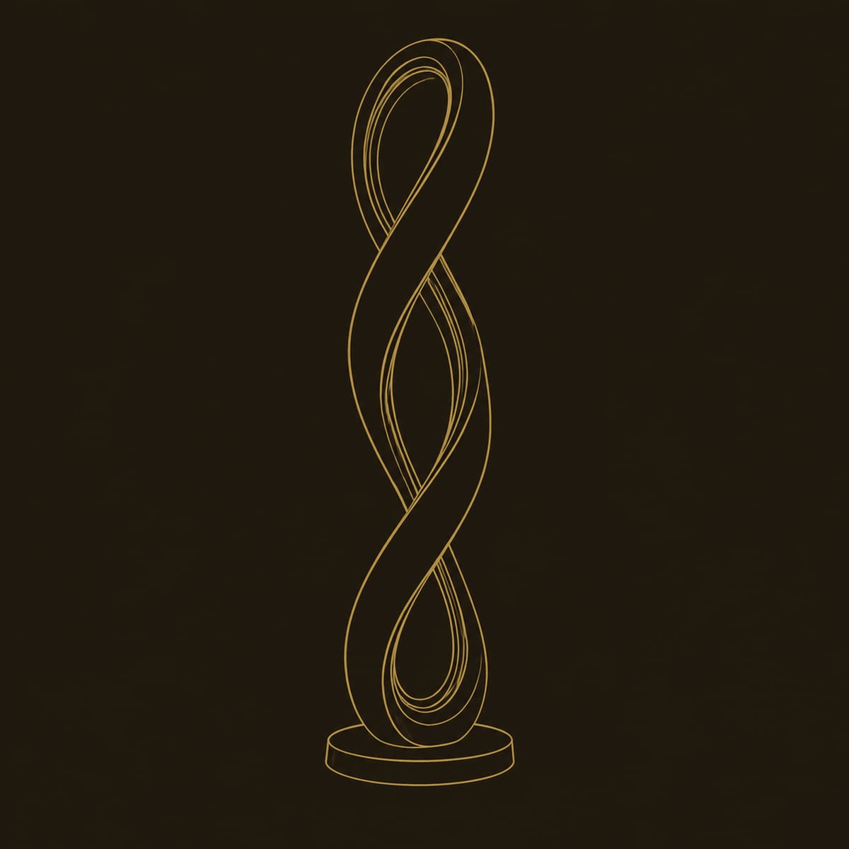 Infinity Loop Floor Lamp With Glowing Twisted Ribbon Frame dimension diagram