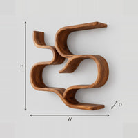 Interlocking Looped Ribbon Shelves With Open Pockets dimension diagram with width, height and depth