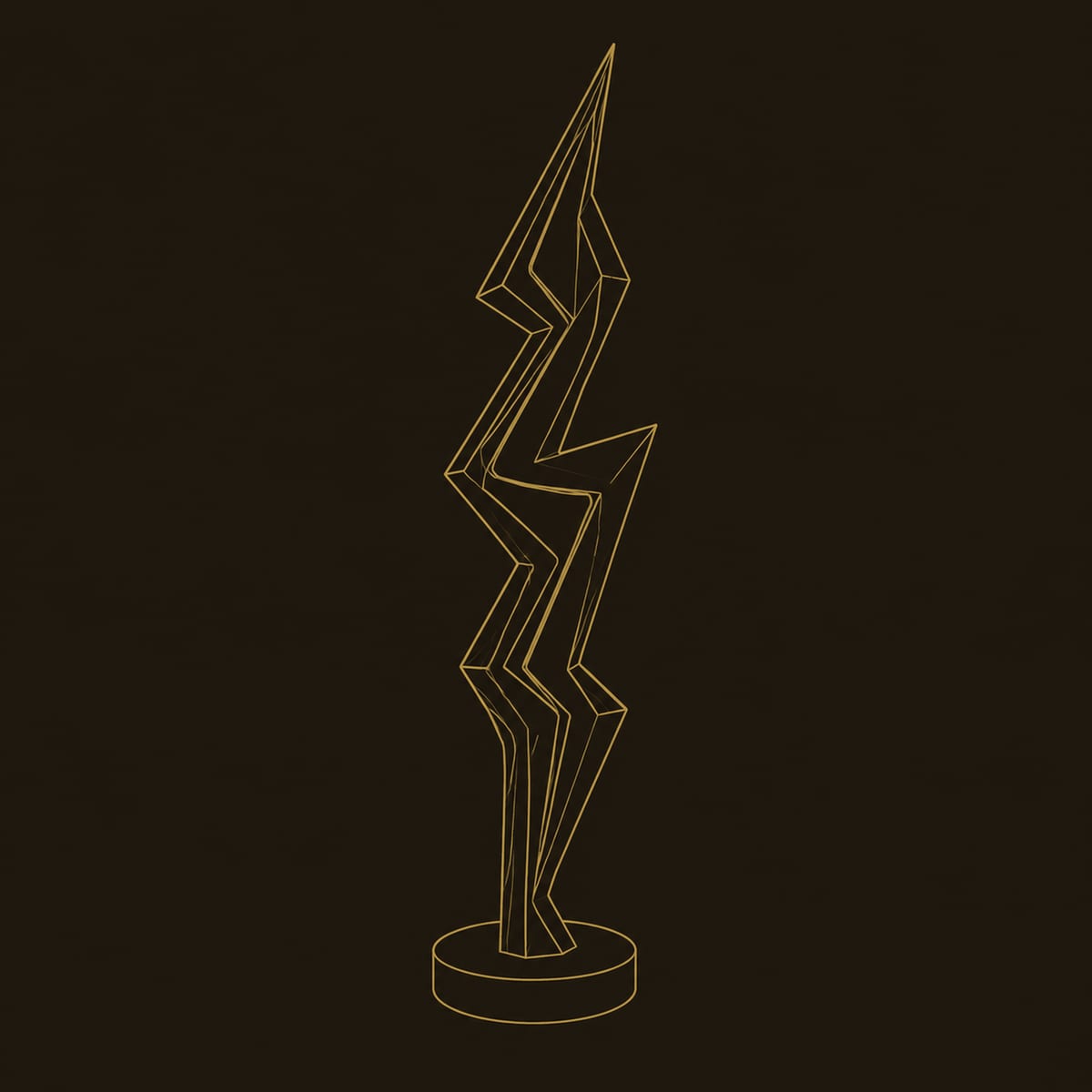 Lightning Bolt Floor Lamp With A Glowing Zigzag Seam dimension diagram