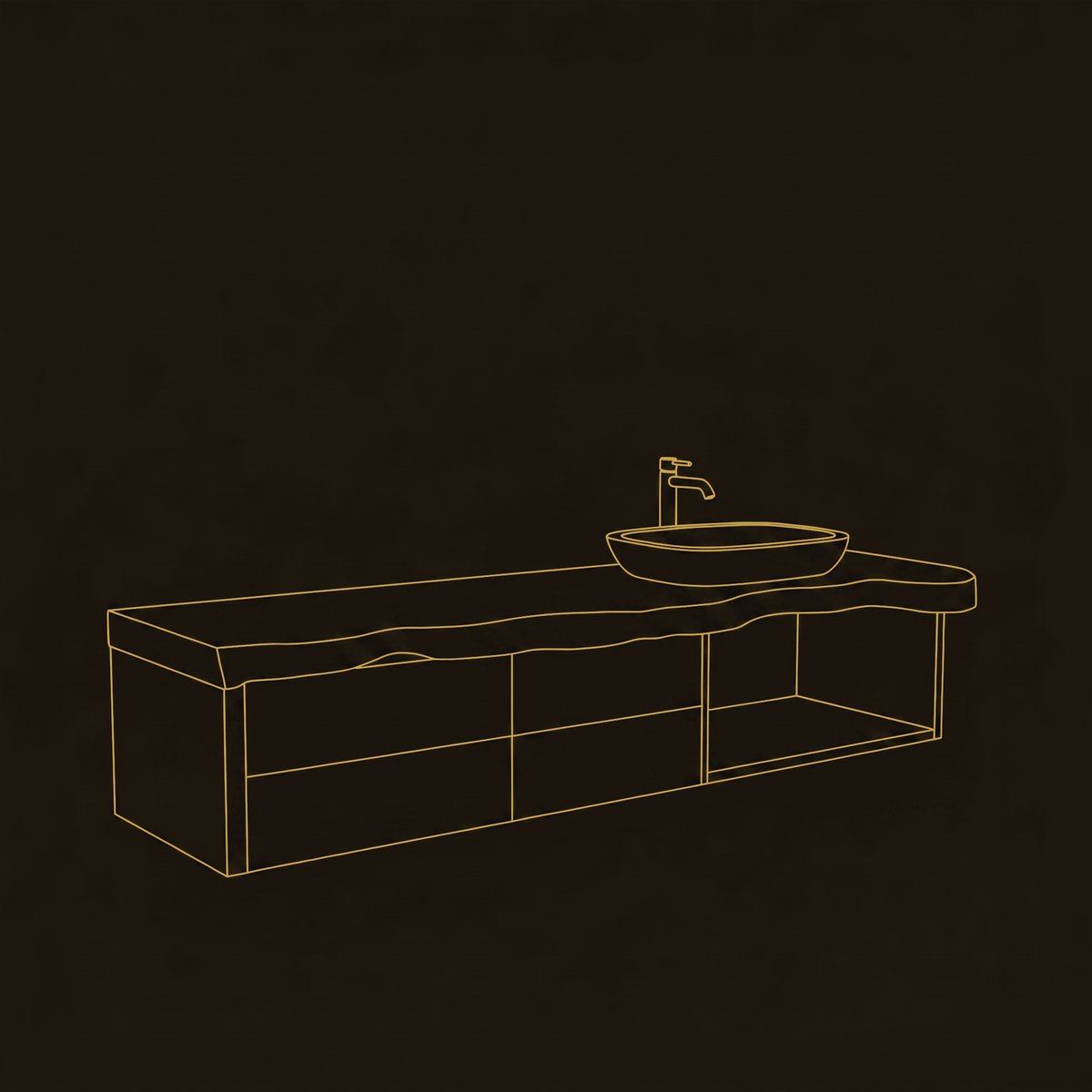 Solid Wood Bathroom Vanity Handcrafted Live Edge Interiors dimension diagram