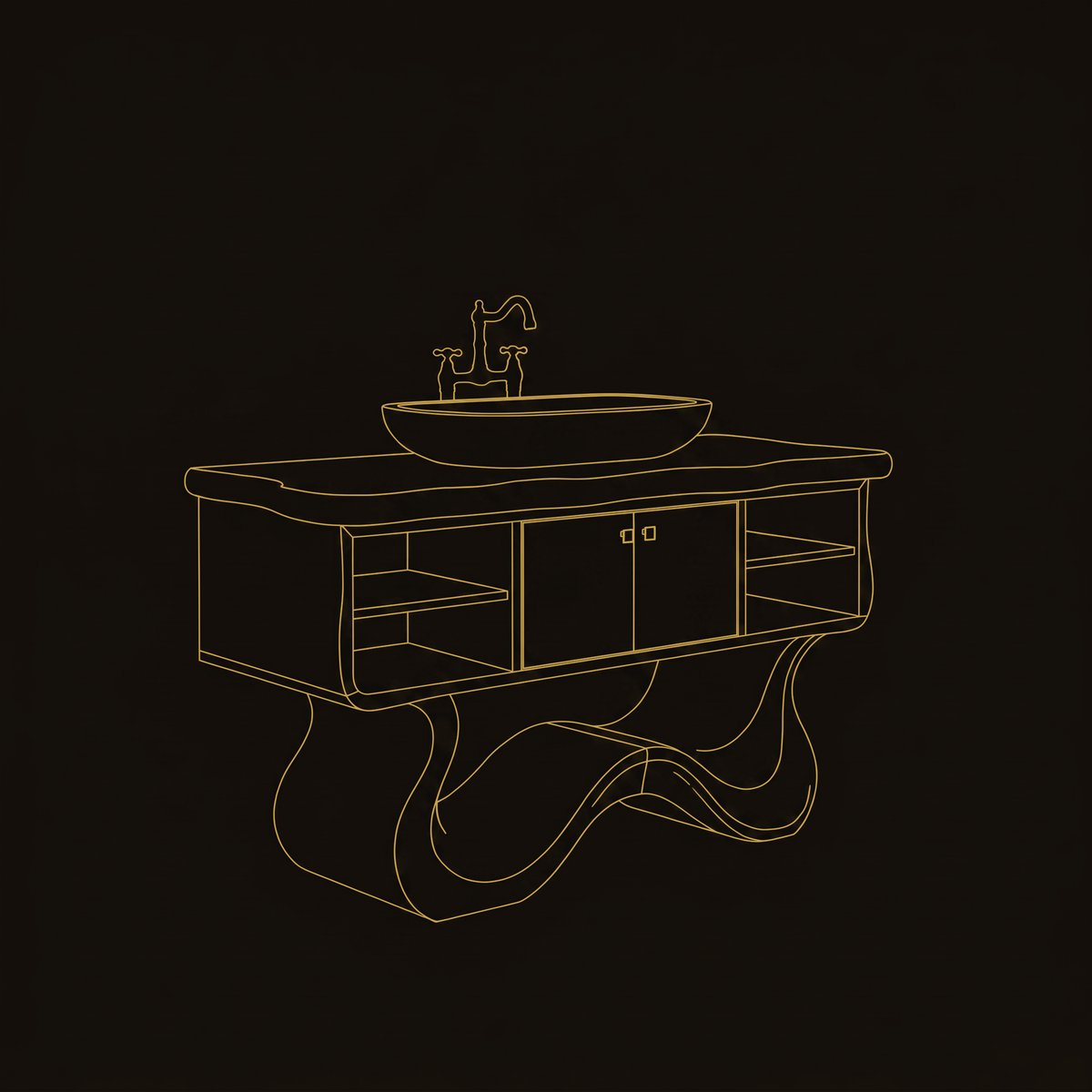 Solid Wood Bathroom Vanity With Open Shelf Spa dimension diagram