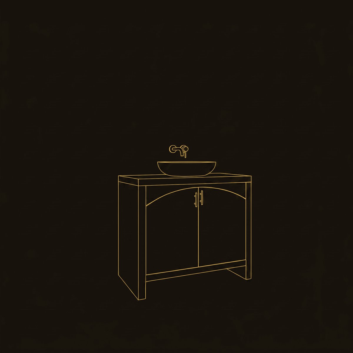 Solid Wood Bathroom Vanity Rustic dimension diagram