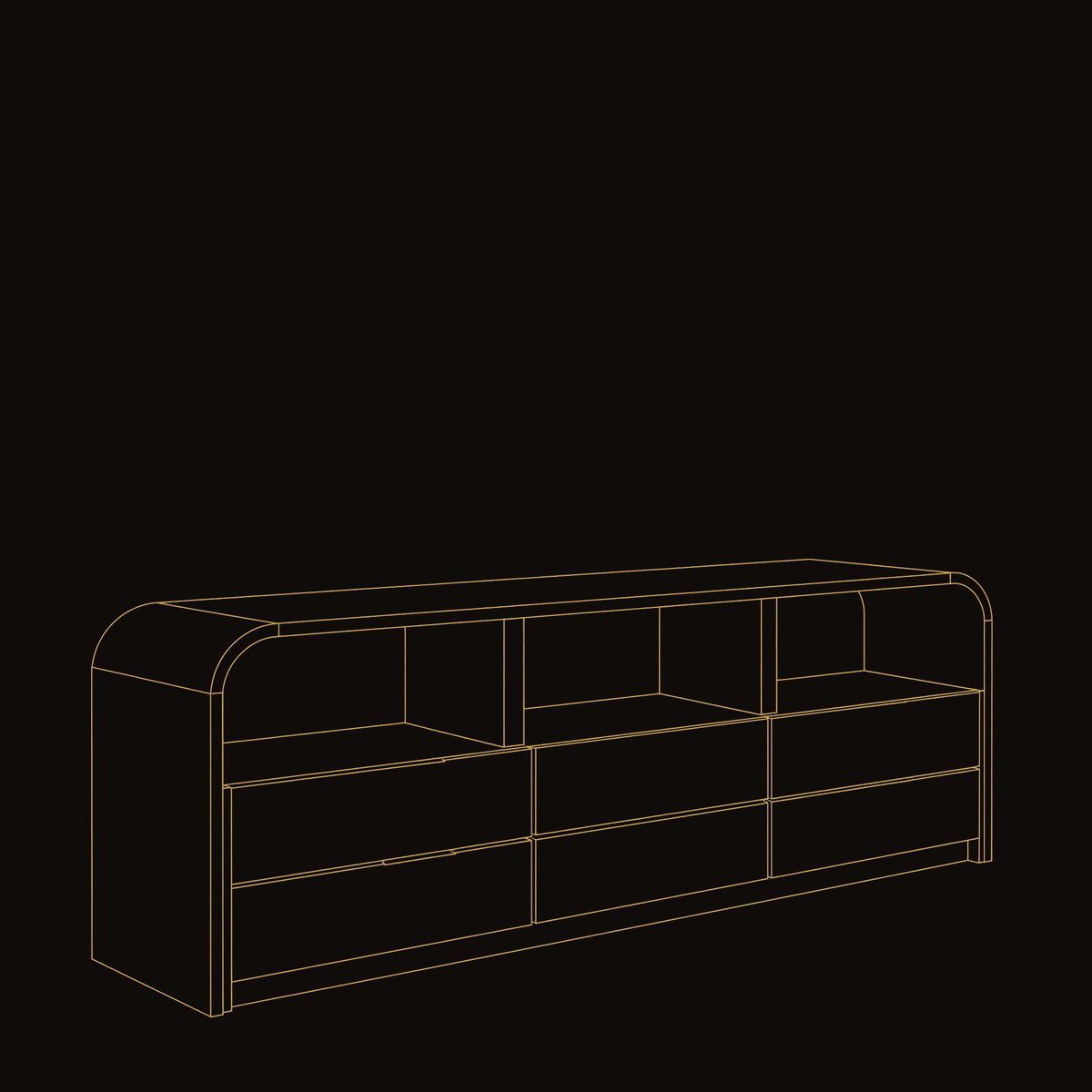 Solid Wood Sideboard Natural With Open Shelf Home dimension diagram