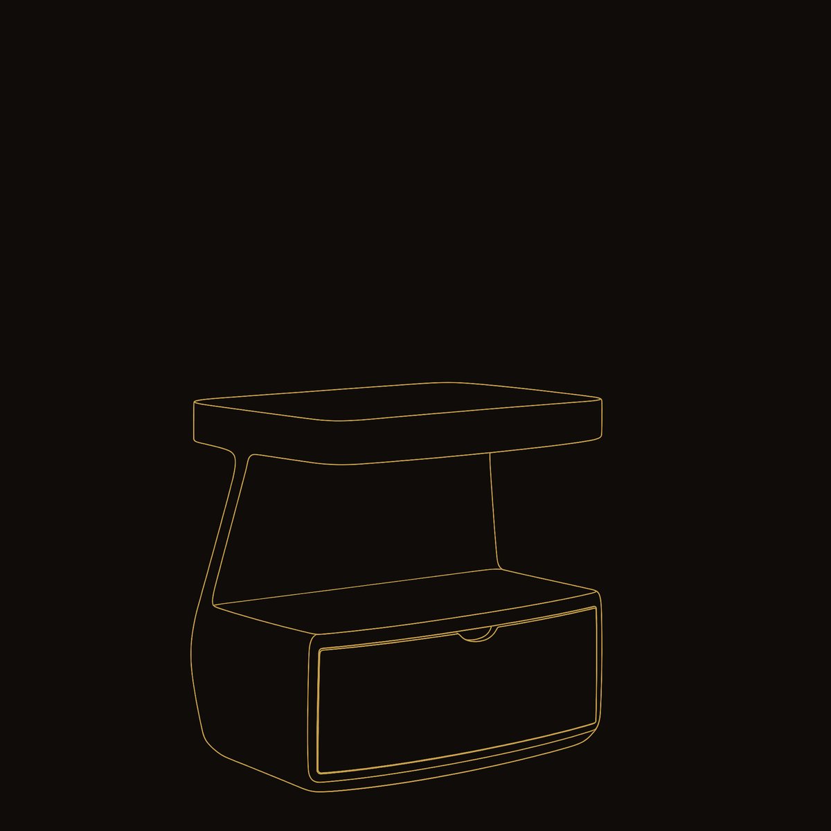 Solid Wood Nightstand With Drawer Bedroom dimension diagram