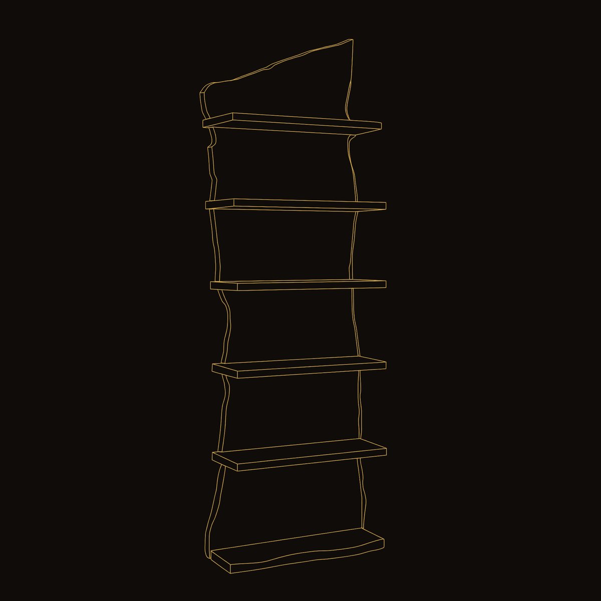 Solid Wood Standing Shelf Home dimension diagram