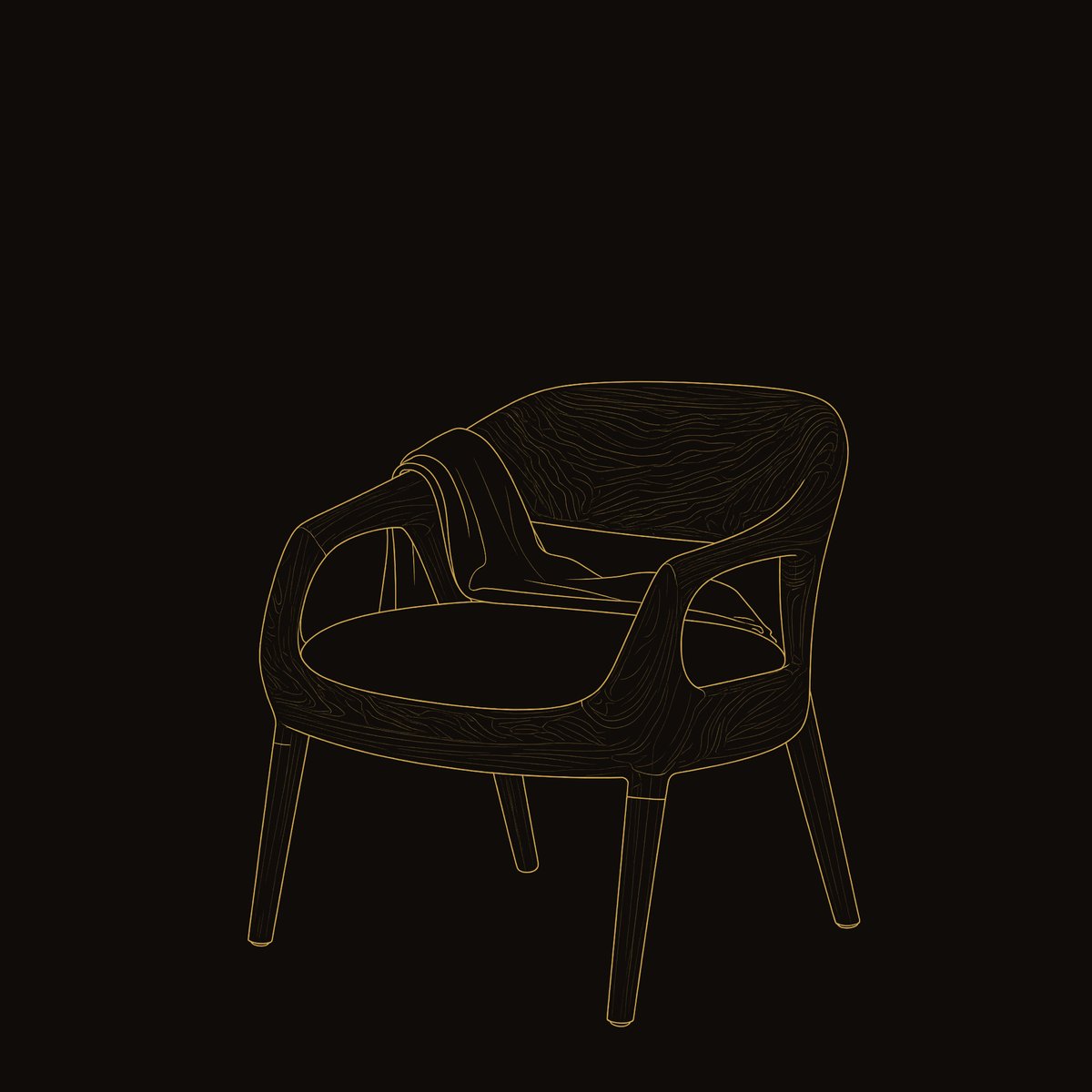 Solid Wood Chair Mid Century Living Room Area dimension diagram