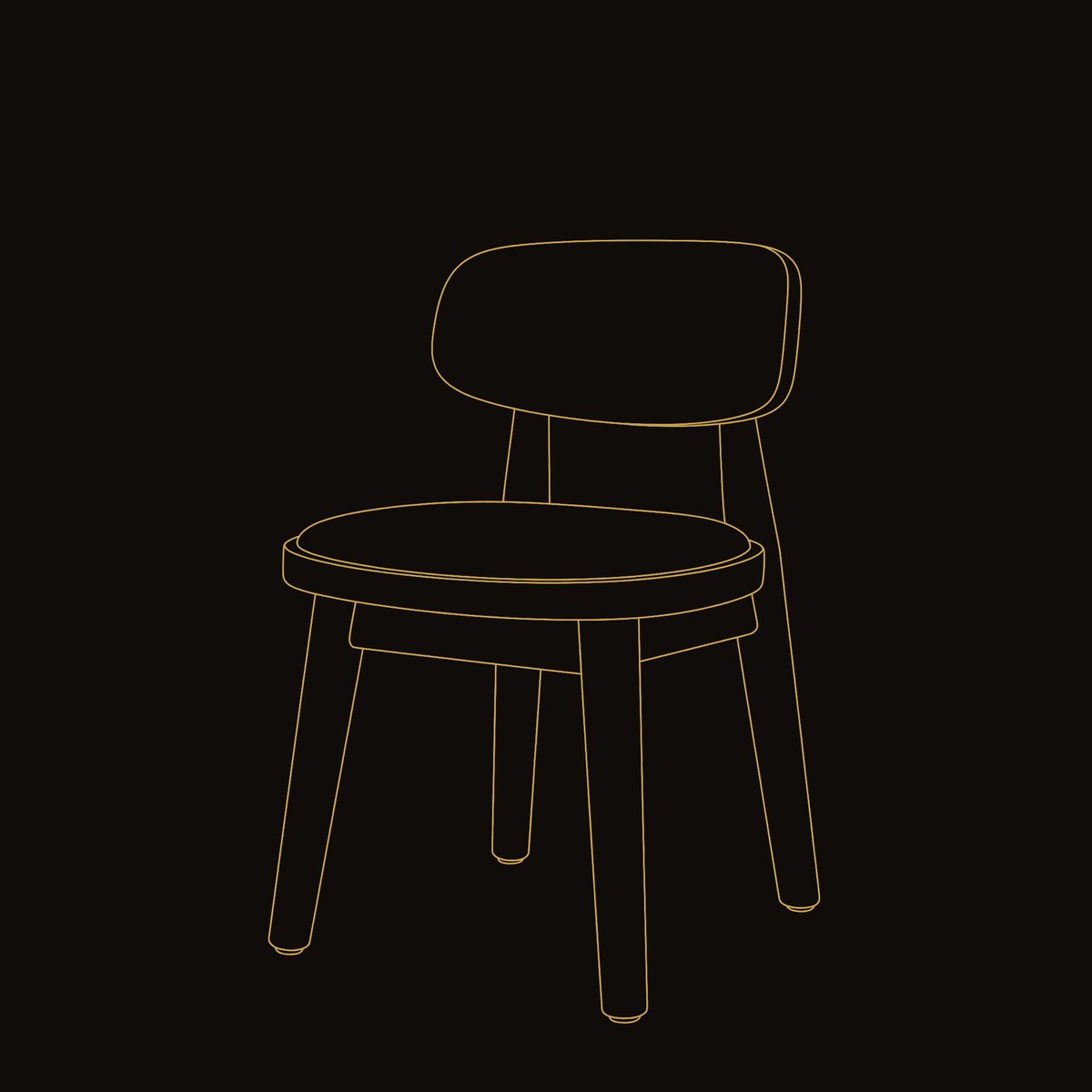 Solid Wood Chair Mushroom Stools Living Room Bedroom dimension diagram