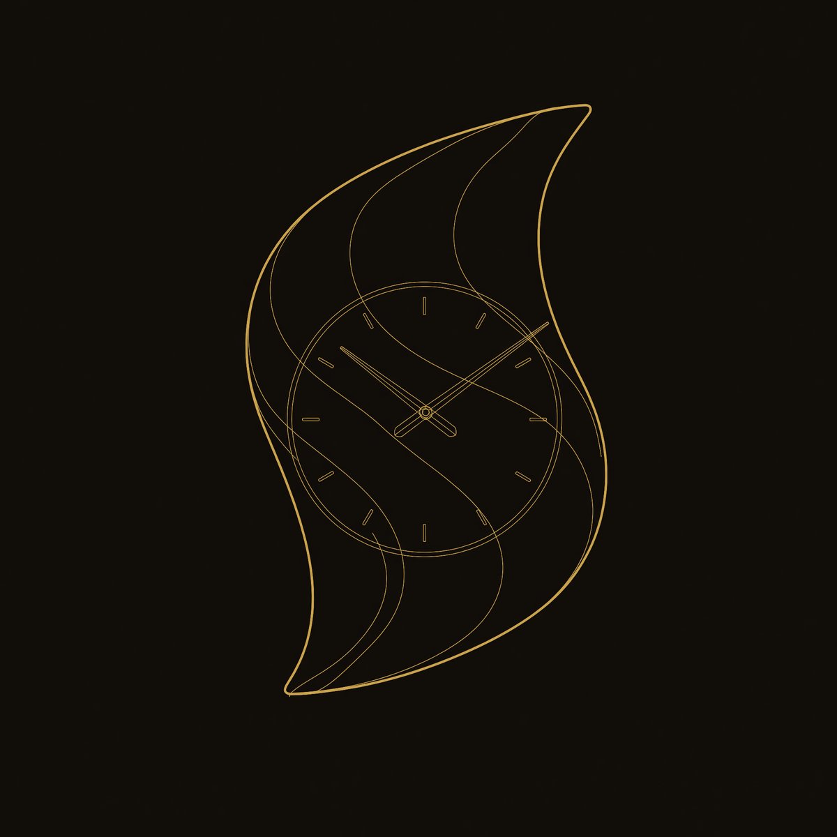 Solid Wood Clock Artistic Wall Hand Carved Minimalist Bedroom dimension diagram