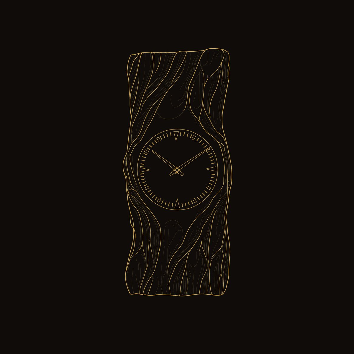 Solid Wood Clock Minimal Wall Living Room dimension diagram