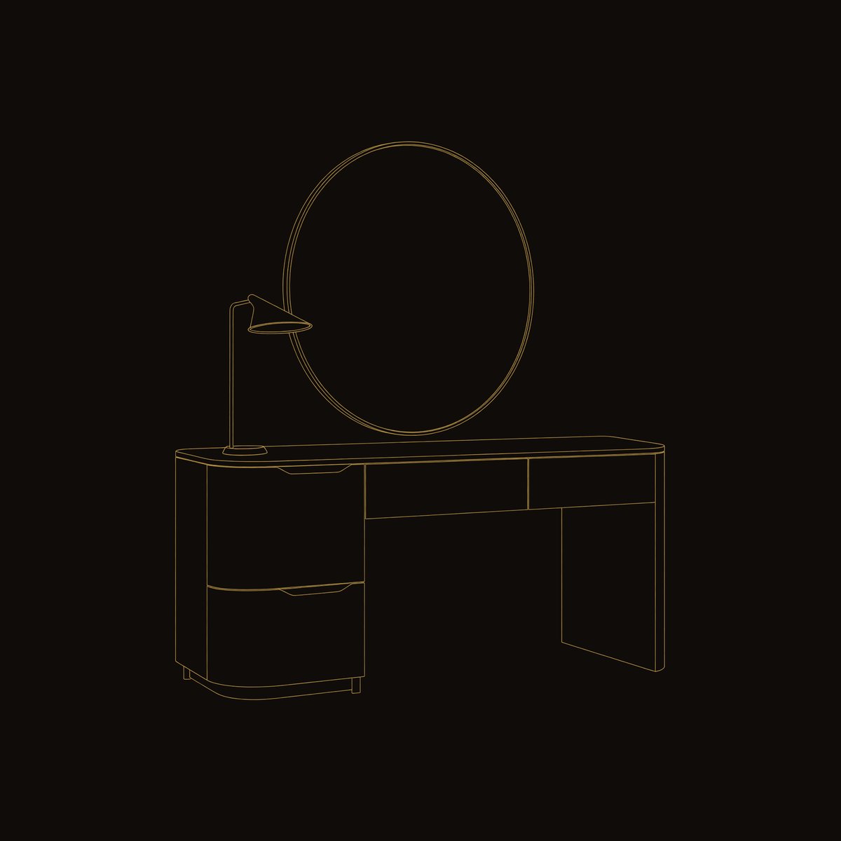 Solid Wood Dressing Table Handmade Vanity With Drawers Bedroom dimension diagram