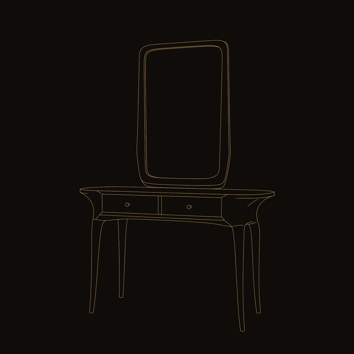Solid Wood Dressing Table Elegant Handmade Vanity With Drawers Bedroom dimension diagram