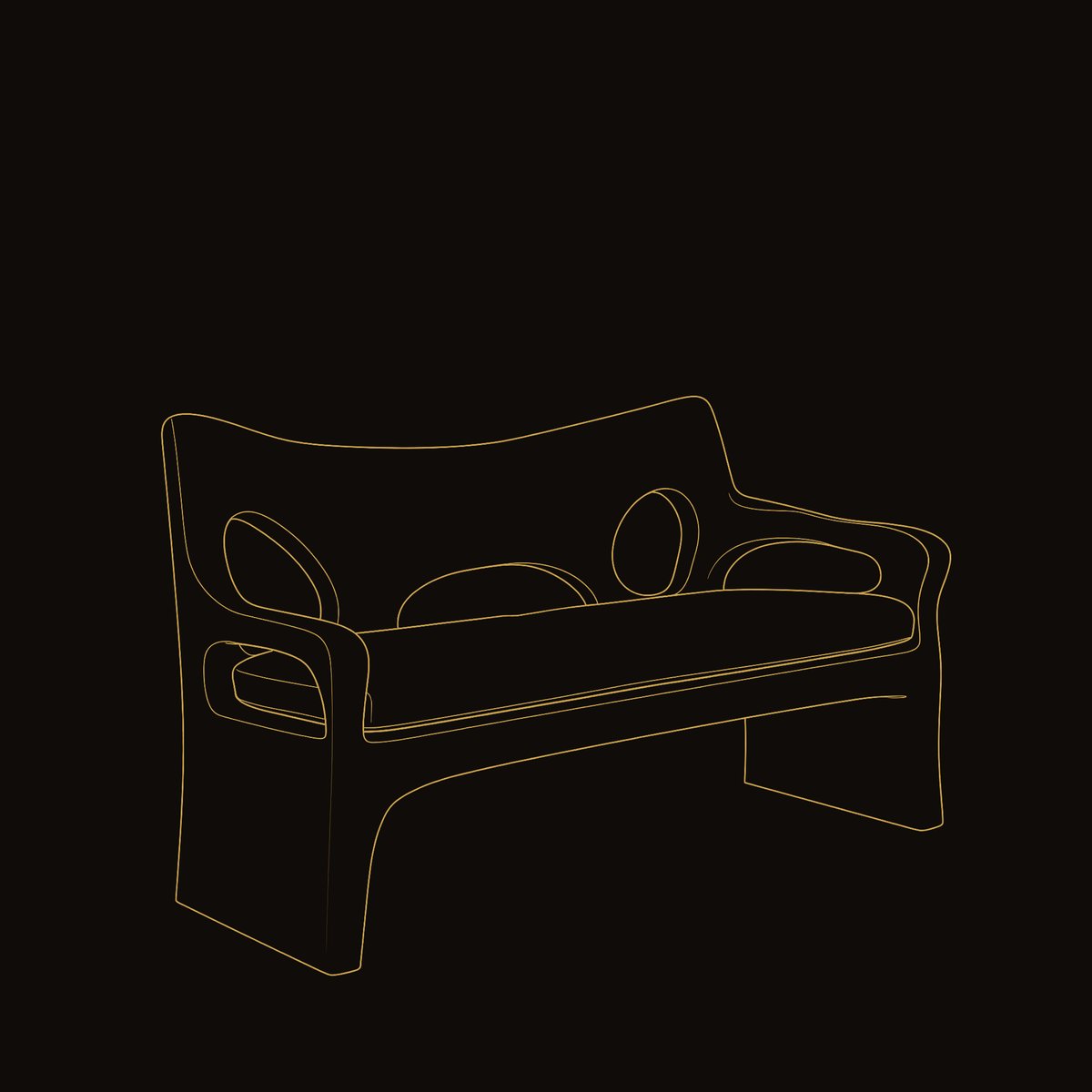 Solid Wood Sofa With Sculptural Frame Home dimension diagram
