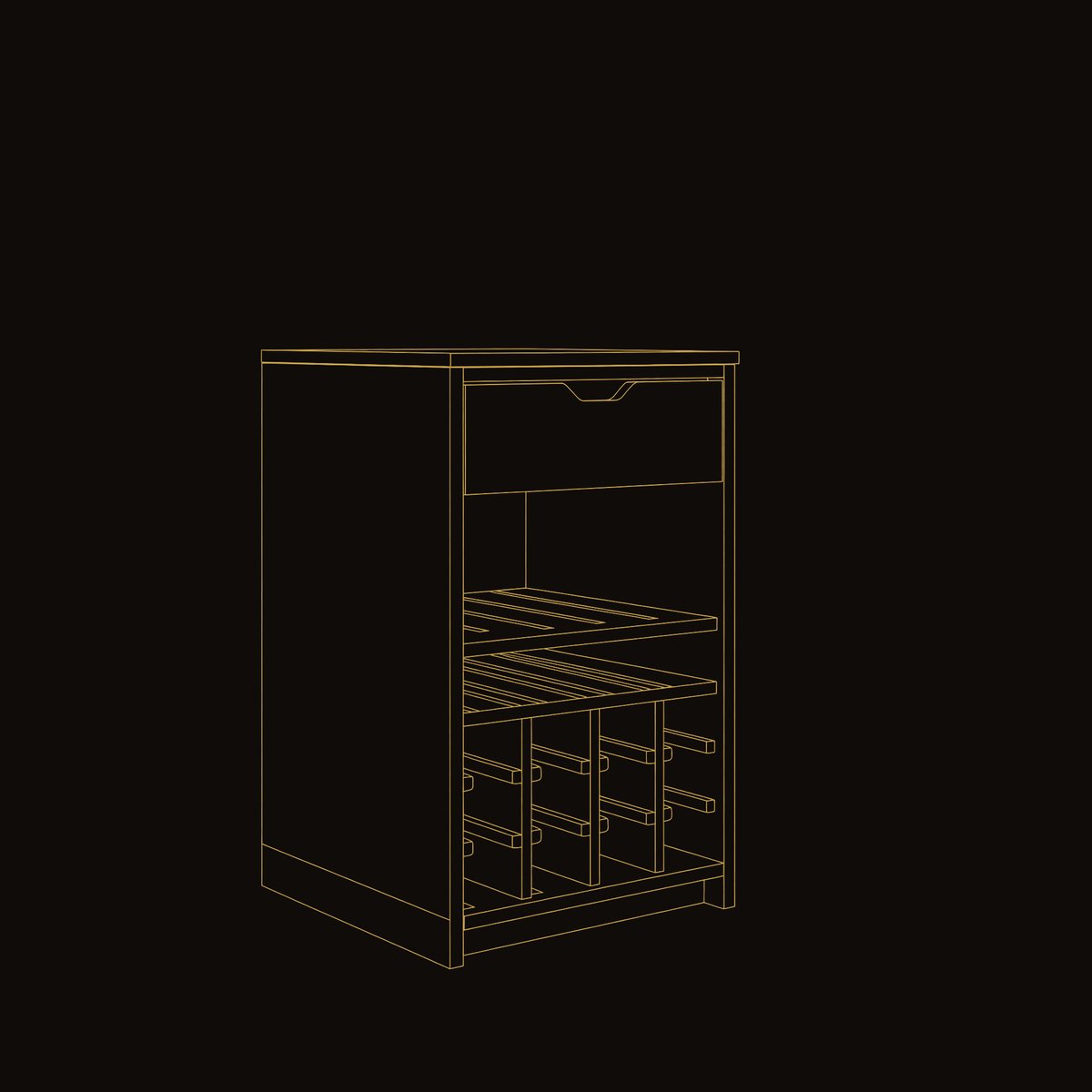 Solid Wood Bar Cabinet Wine With Bottle Shelves Drawer Kitchen dimension diagram