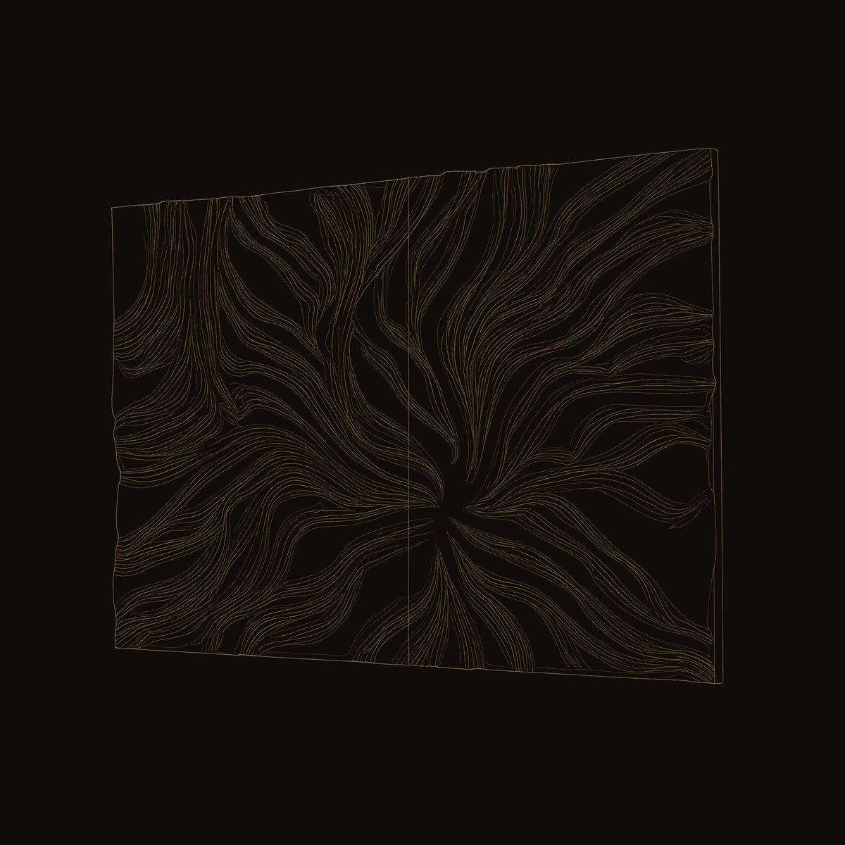 Solid Wood Headboard Abstract Flowing Grain Modern Minimalist Bedroom dimension diagram