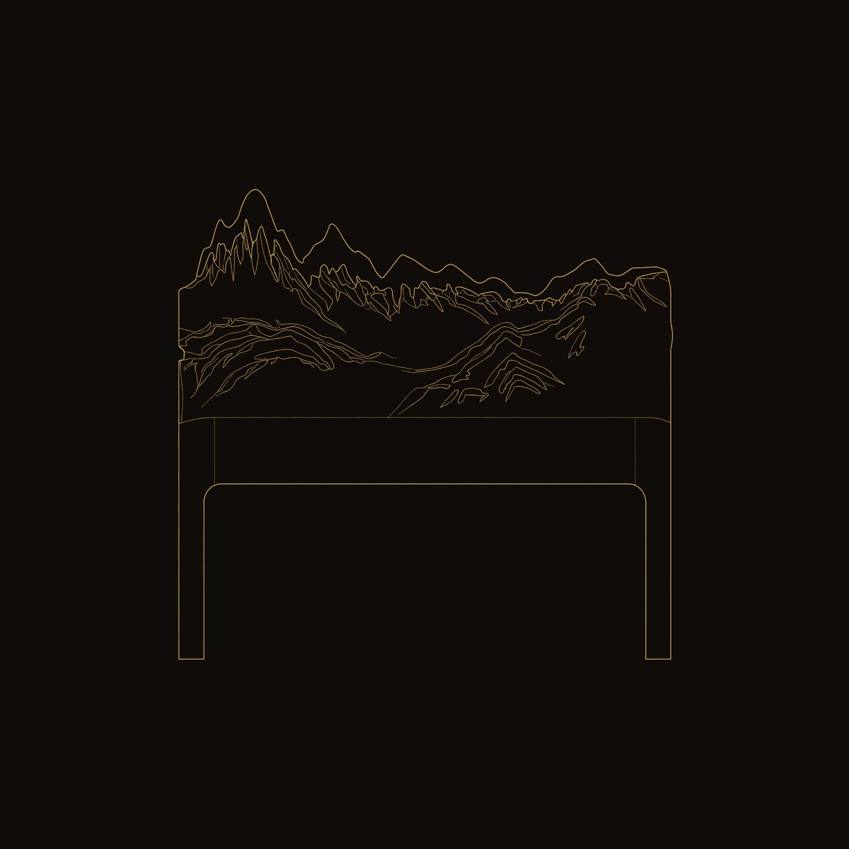 Solid Wood Headboard Rustic Style Mountain Carved Wall Art Bedroom dimension diagram