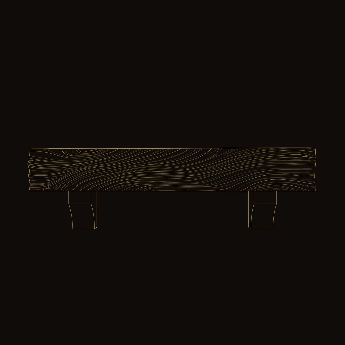 Solid Wood Floating Fireplace Mantel Rustic Shelf With Wave Carved Cozy dimension diagram