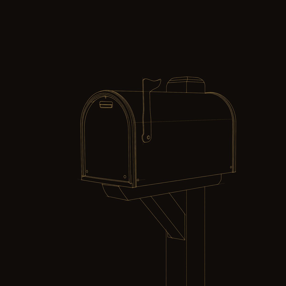 Solid Wood Mailbox Post Sculpture Outdoor Patio Rustic dimension diagram