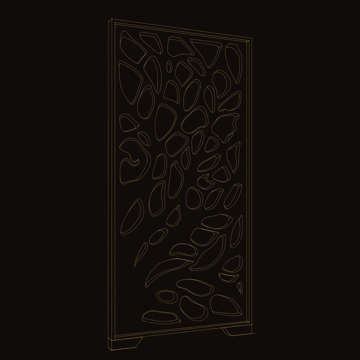 Solid Wood Room Divider Flowing Carved Living dimension diagram