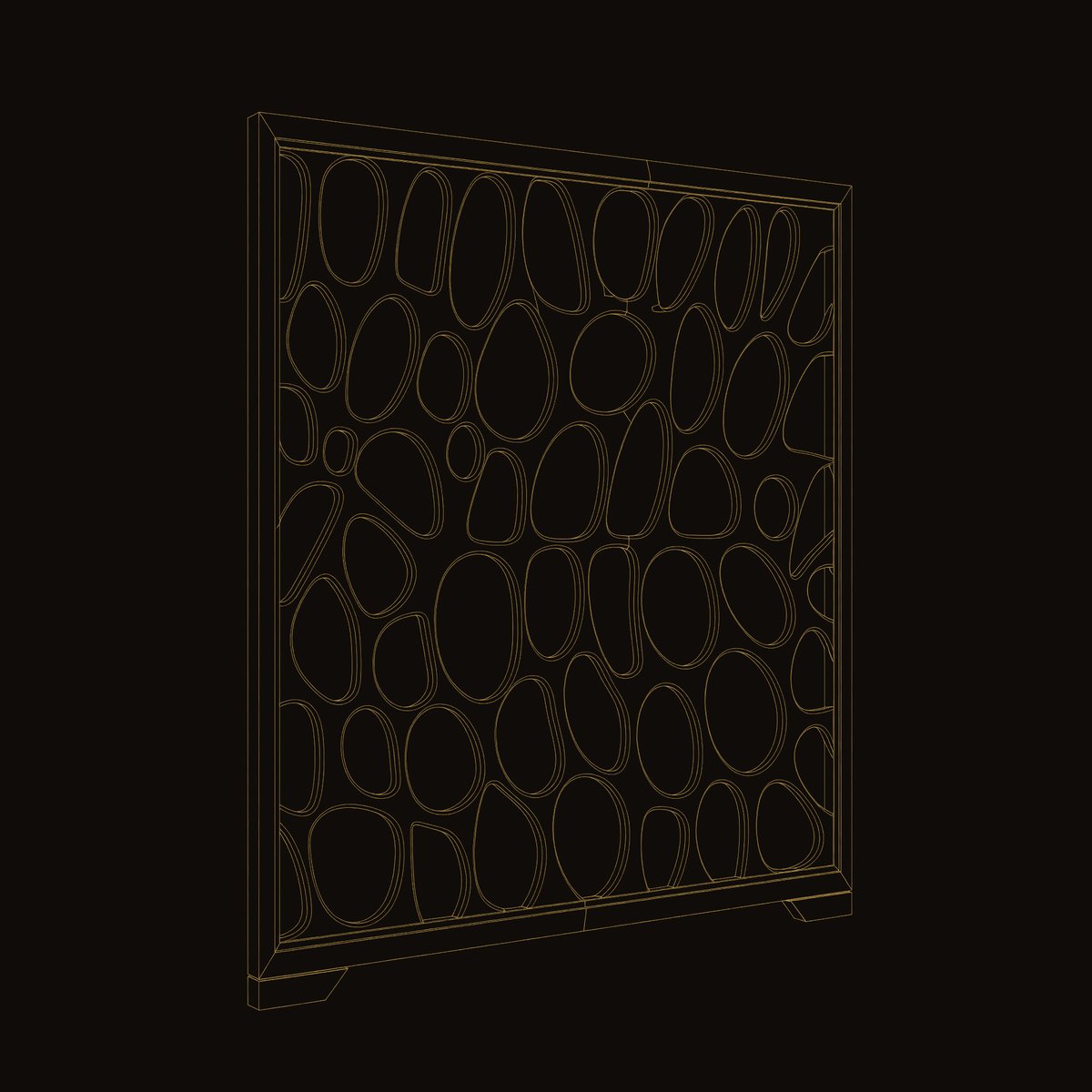 Solid Wood Room Divider Oval Living dimension diagram