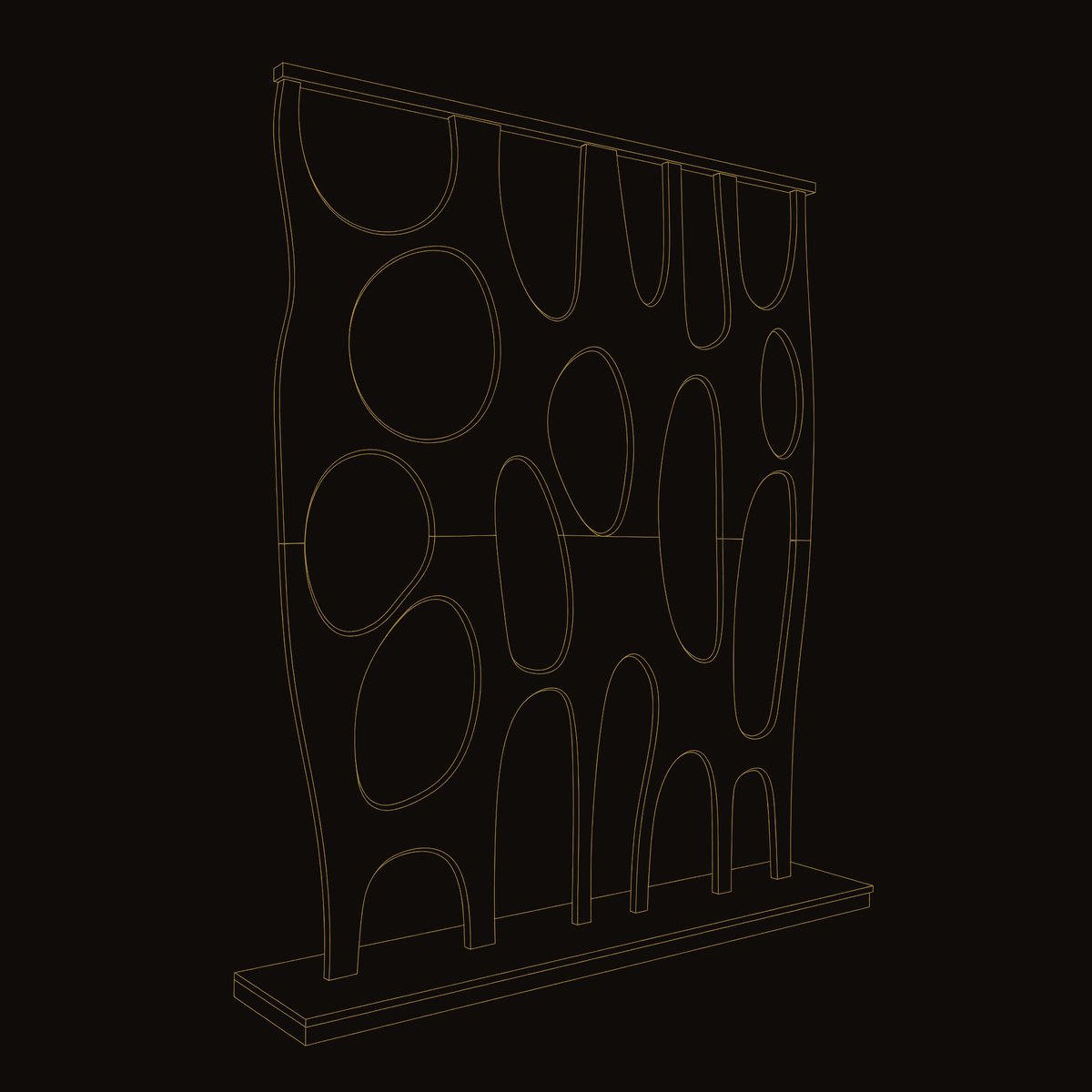Solid Wood Room Divider With Openwork Bedroom Living dimension diagram