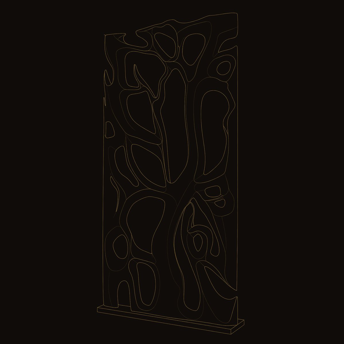 Solid Wood Room Divider Sculptural Living Dining Space dimension diagram