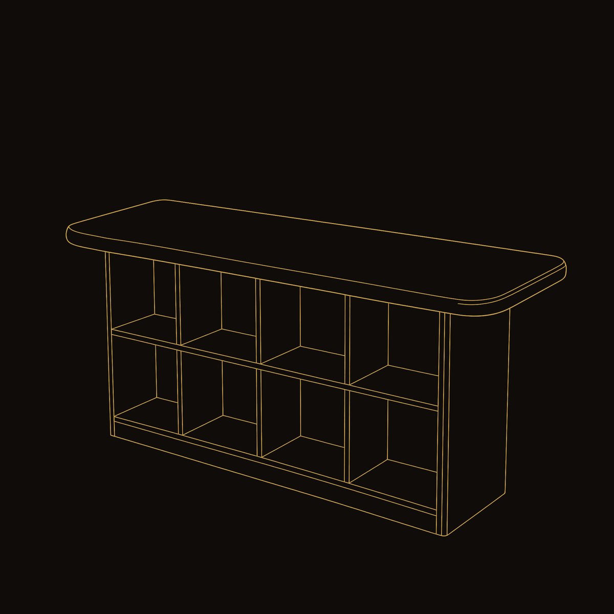 Solid Wood Bar Table With Storage Compact Kitchen Coffee dimension diagram