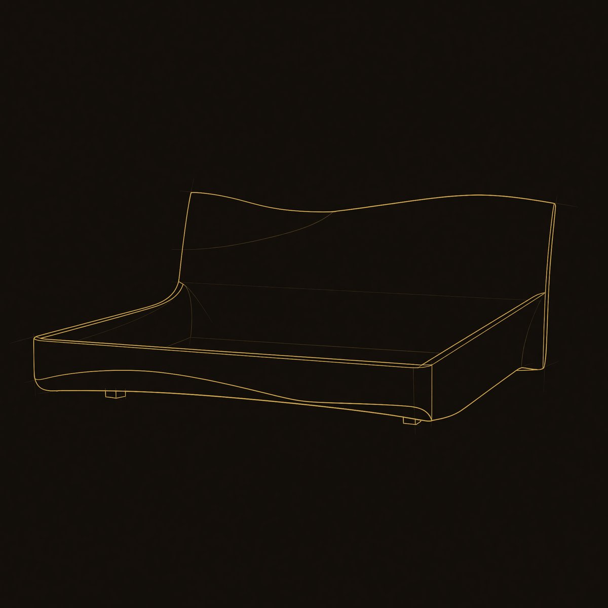 Solid Wood Bed Frame Platform Headboard Minimalist Bedroom dimension diagram