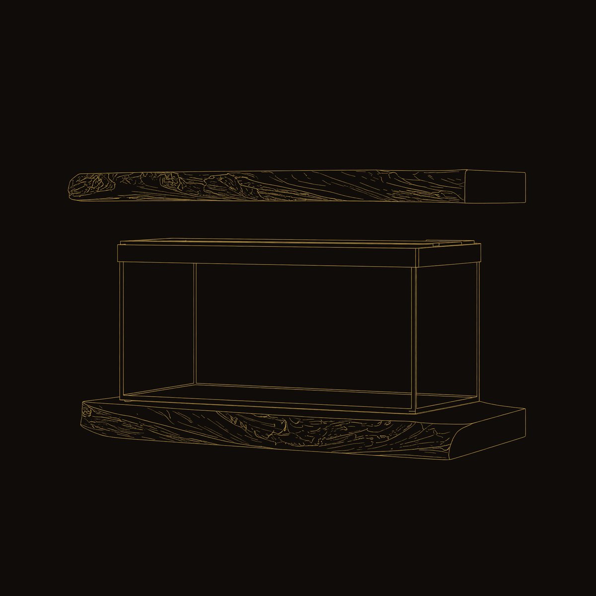 Solid Wood Aquarium Stand Cozy Living Room Rustic Floating Shelf dimension diagram