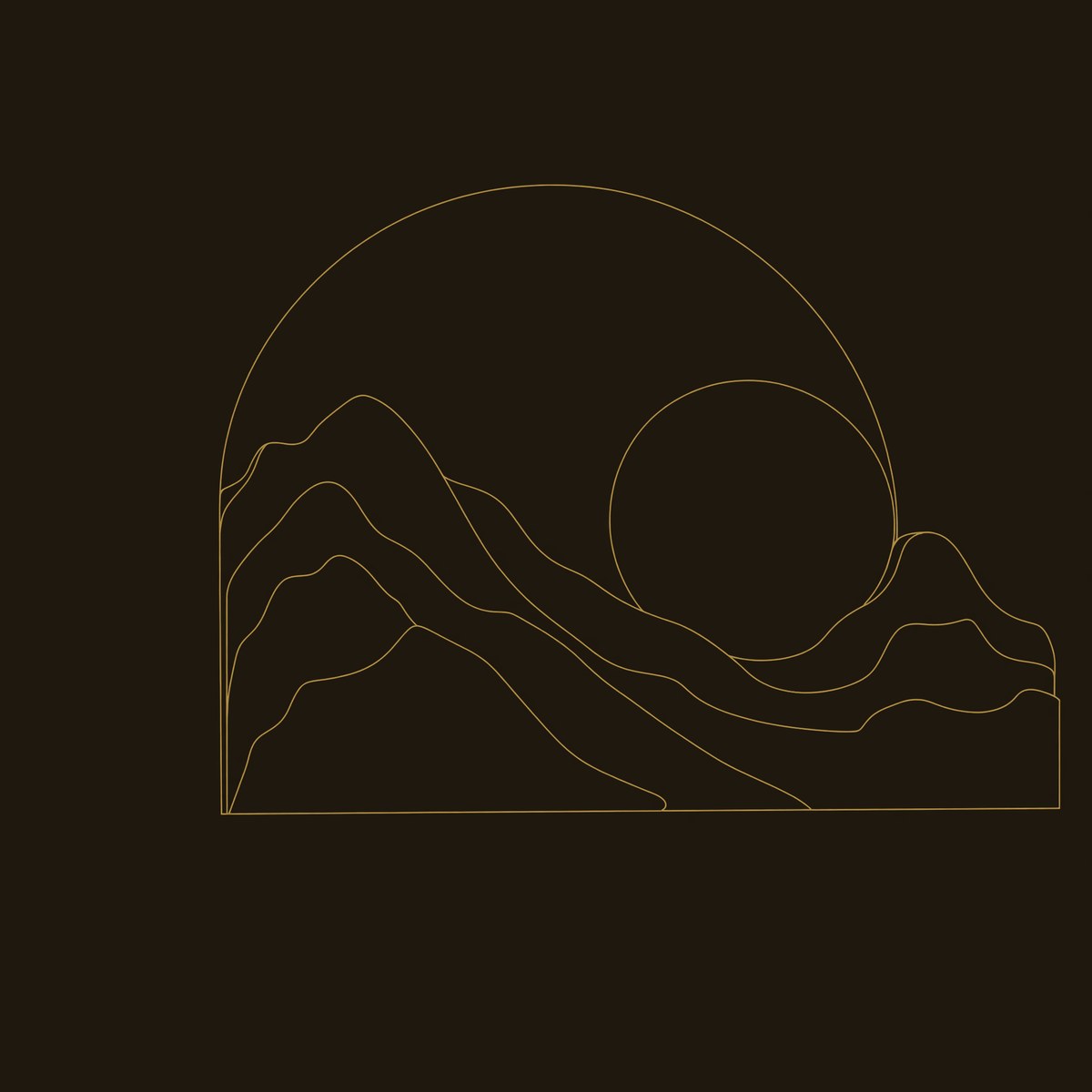 Arched Mountain Sun Wood Wall Art - Layered Landscape Panel dimension diagram