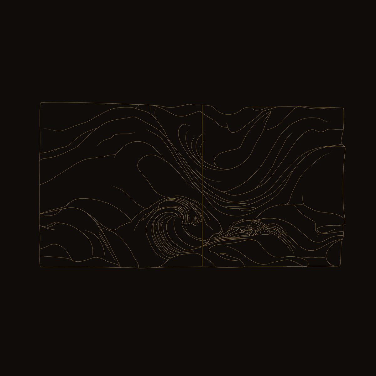Book-Matched Boards, Carved Into a Rolling Sea Wall Panel dimension diagram