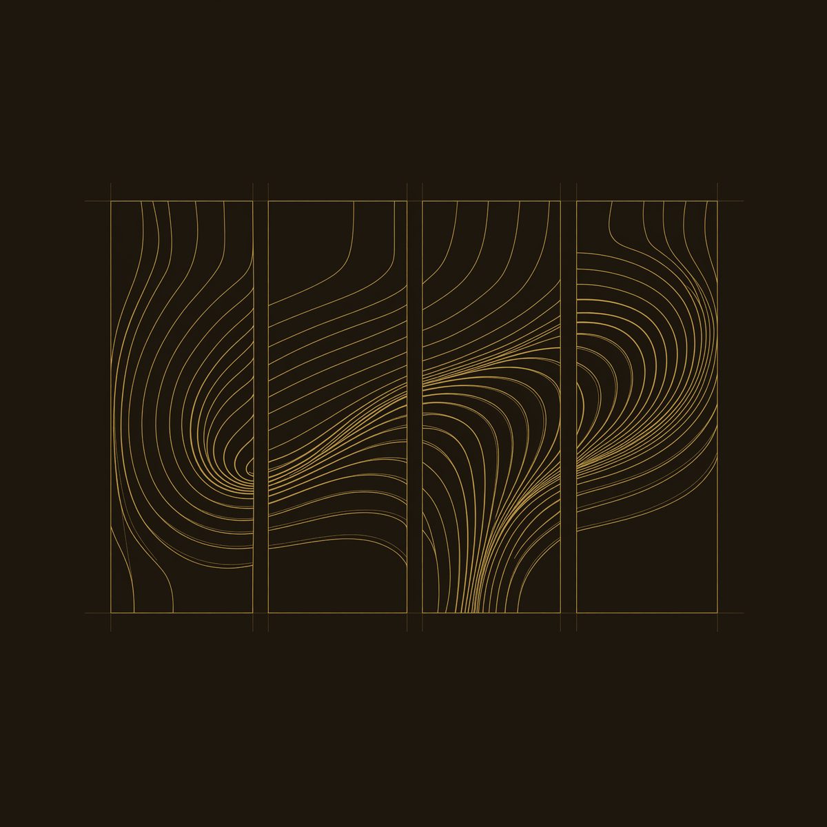 Chisel-Cut Ripples Across Four Wood Wall Panels dimension diagram
