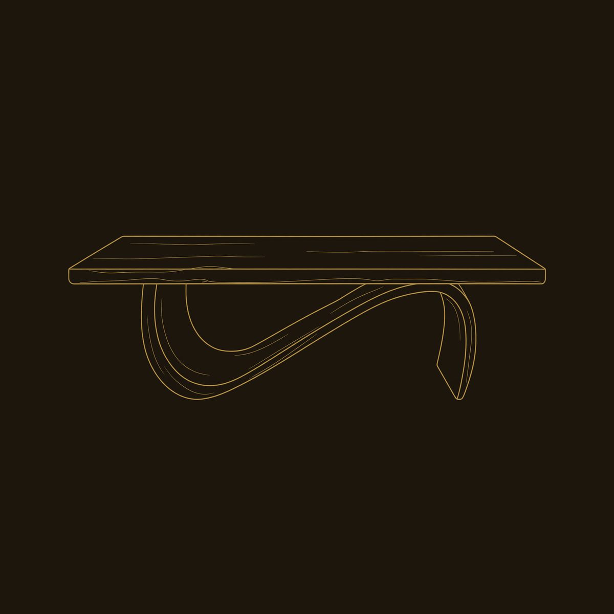 Coffee Table for a Living Room That Wants Less Noise dimension diagram