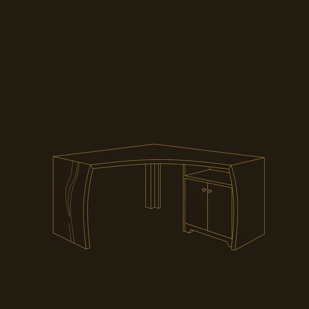 Solid Wood Corner Desk With Cabinet Storage dimension diagram