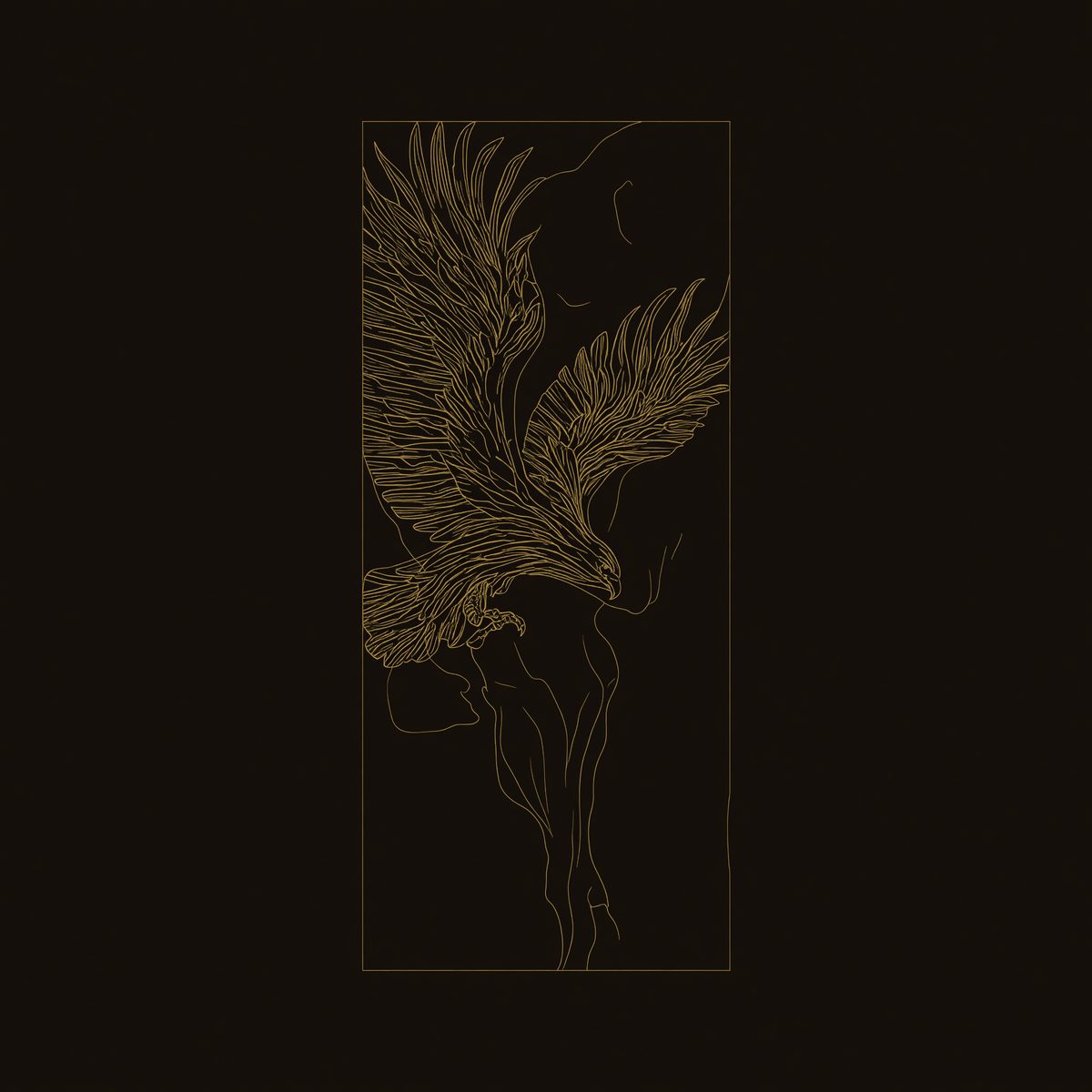 Deep-Relief Eagle Carving on a Tall Walnut Wall Panel dimension diagram