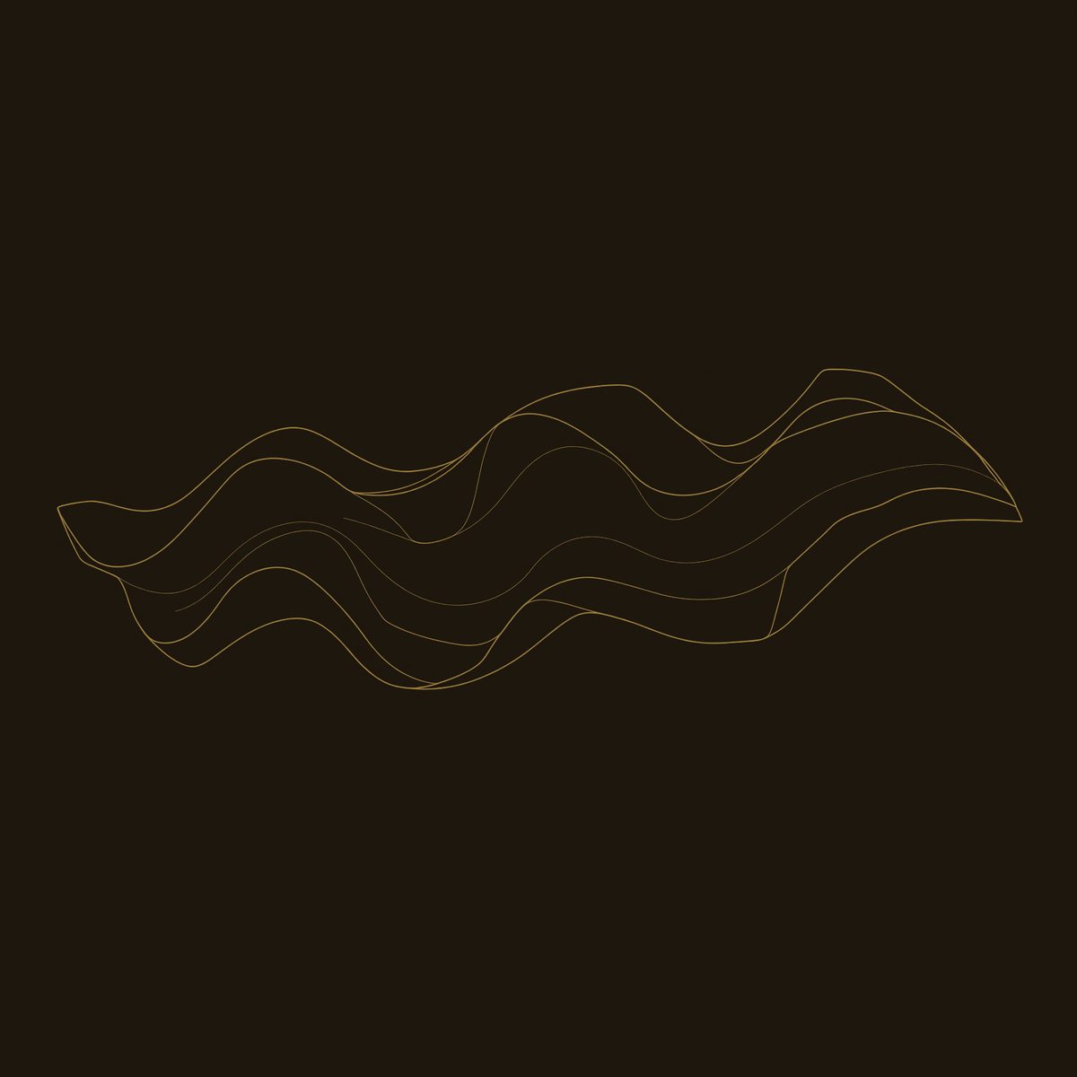 Freeform Ribbon Wave Wall Sculpture, Made to Order dimension diagram