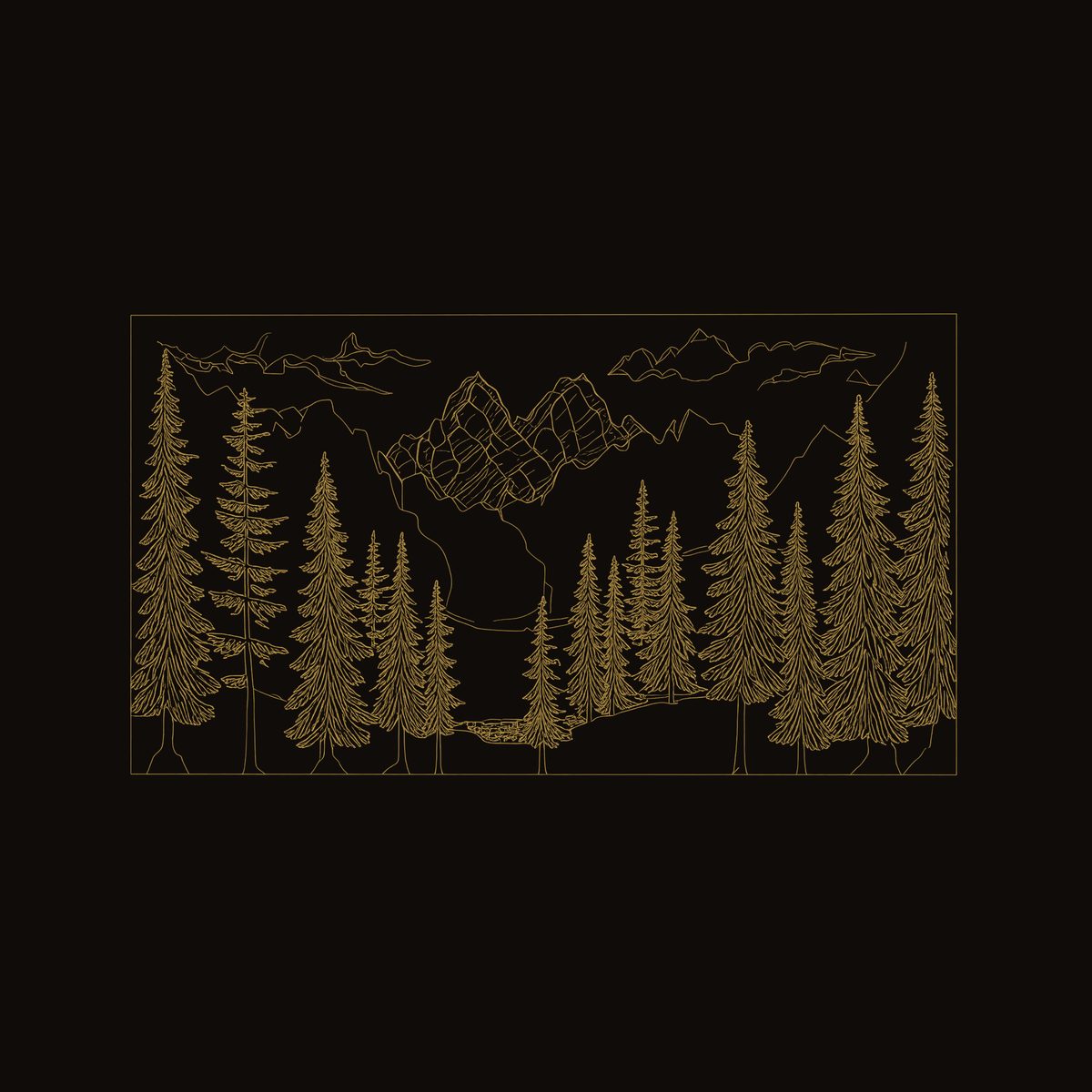Layered Pine Forest Wall Art, Carved to Order in Solid Wood dimension diagram