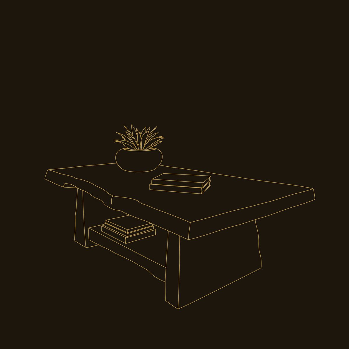 Live Edge Coffee Table for a Quiet Living Room Corner dimension diagram