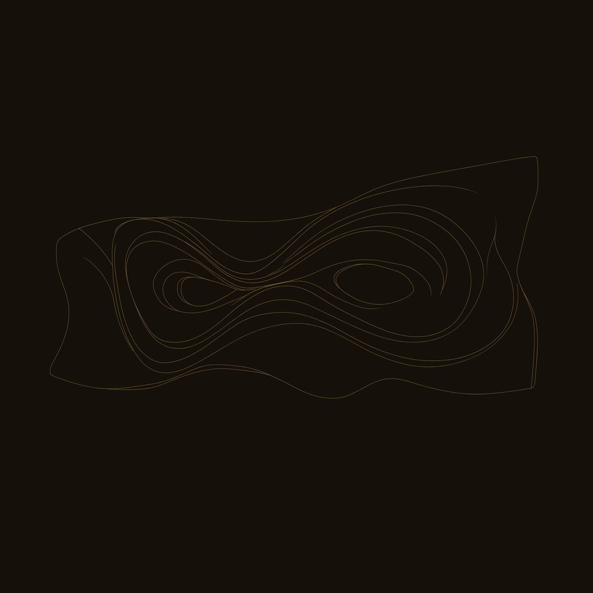 Looping Current Wall Relief, Hand Carved in Walnut dimension diagram