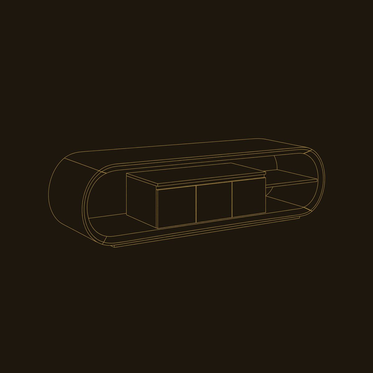 Media Console for a Living Room That Stays Uncluttered dimension diagram