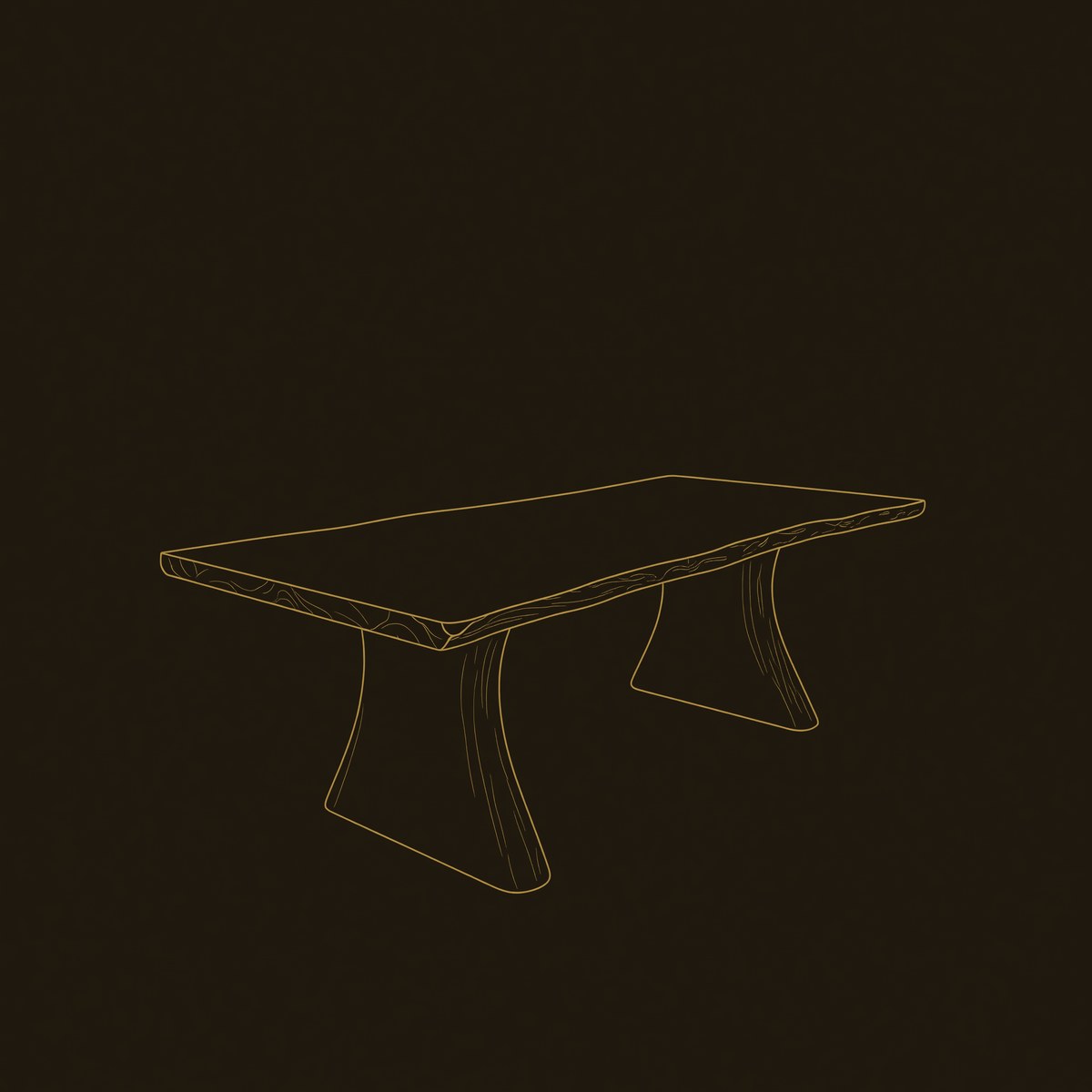 Mid Century Thick Top Dining Table For Contemporary Dining dimension diagram