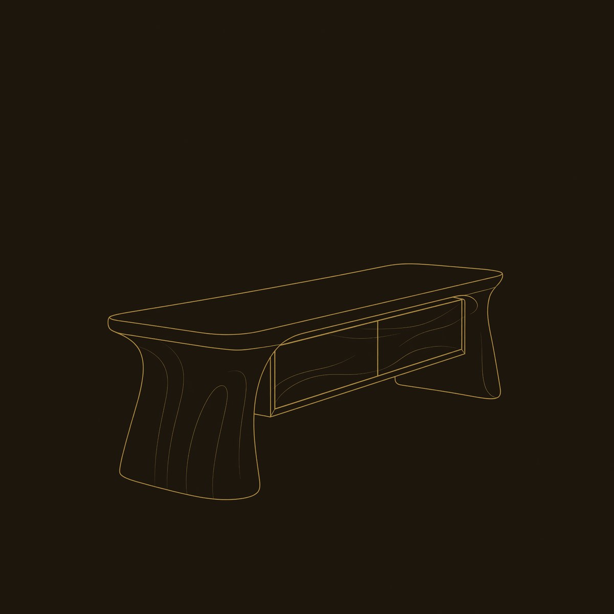 Minimalist Arched Base Bench For Foyer Interior Space dimension diagram