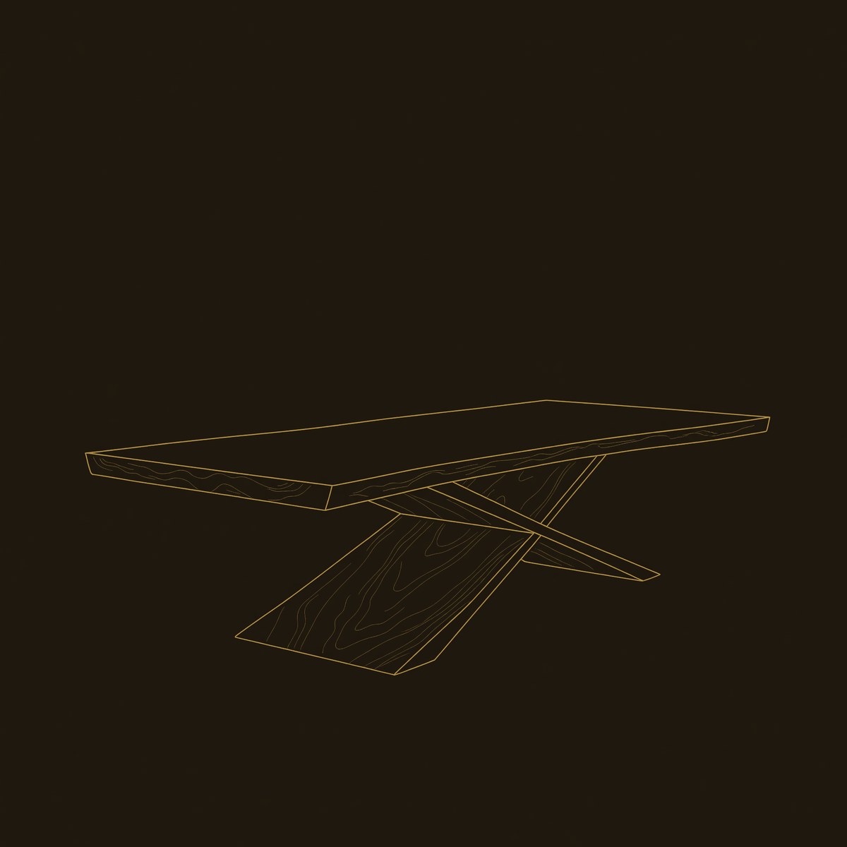Minimalist Freeform Dining Table For Small Dining Space dimension diagram
