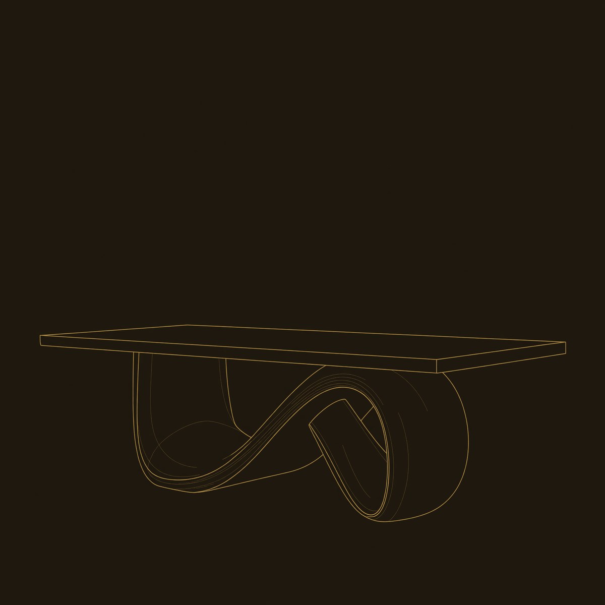 Modern Dining Table With Infinity Curve Base For Luxury Dining dimension diagram