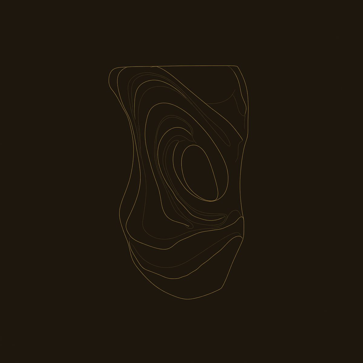 Nested Ovals in a Carved Walnut Wall Sculpture dimension diagram