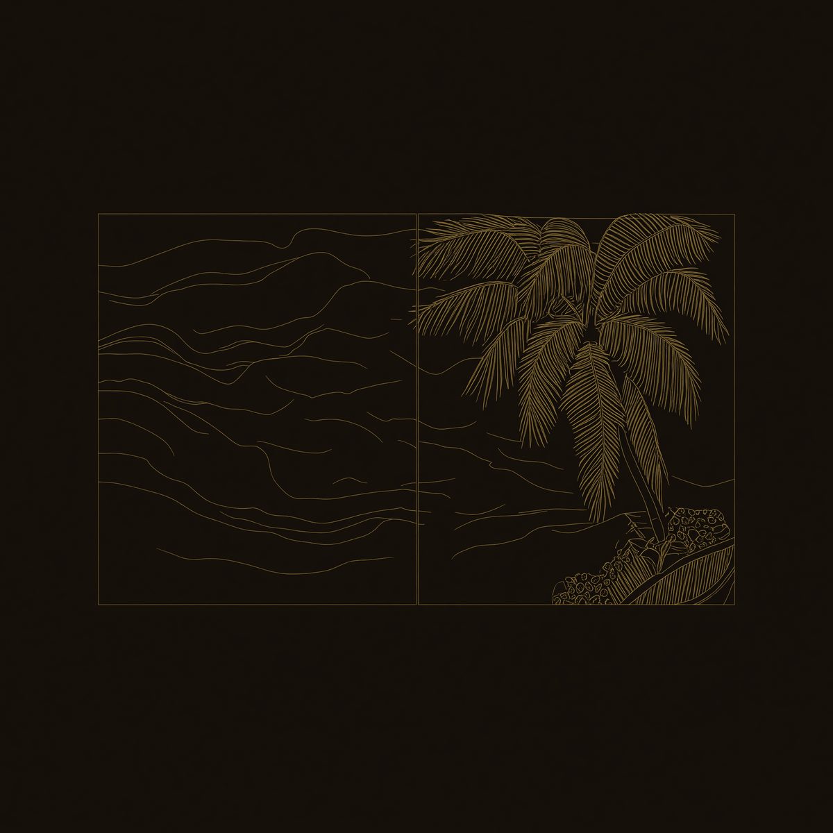 Palm and Dune Diptych, Two-Panel Carved Wood Wall Art dimension diagram