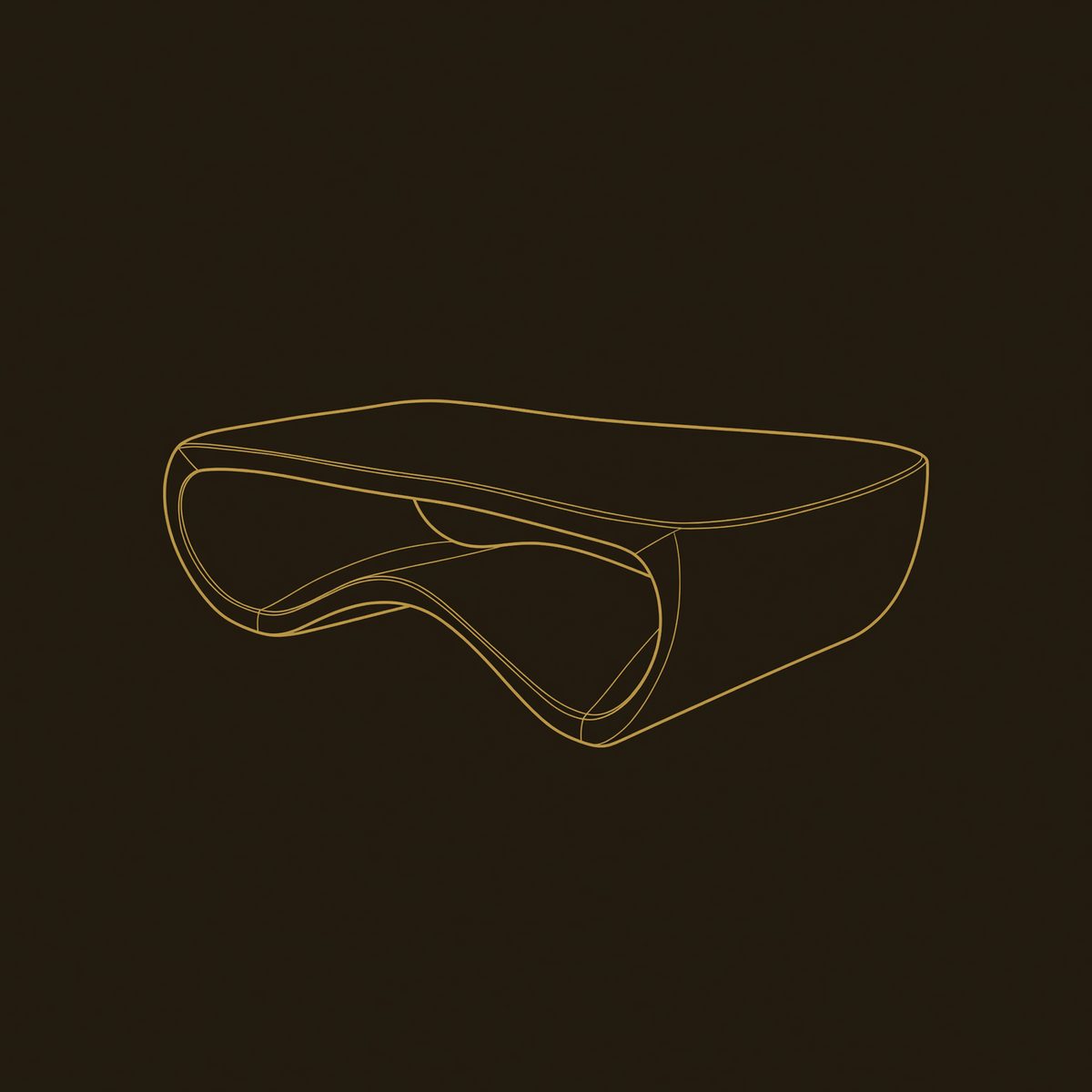 Ribbonfold Coffee Table with a Continuous Loop Base dimension diagram