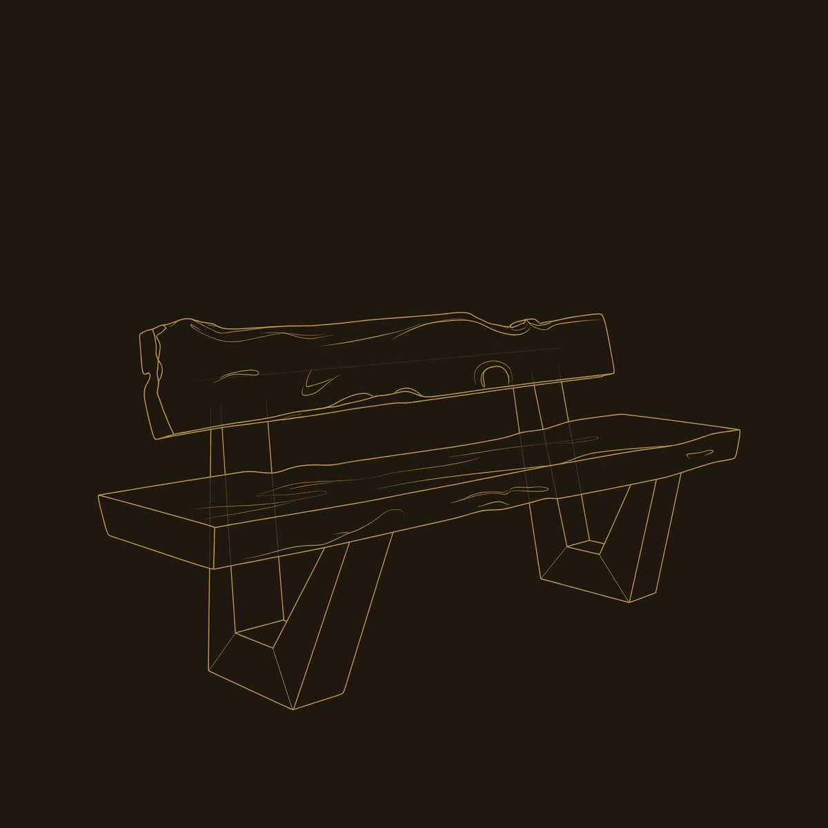 Solid Wood Outdoor Garden Bench Exterior Seating dimension diagram