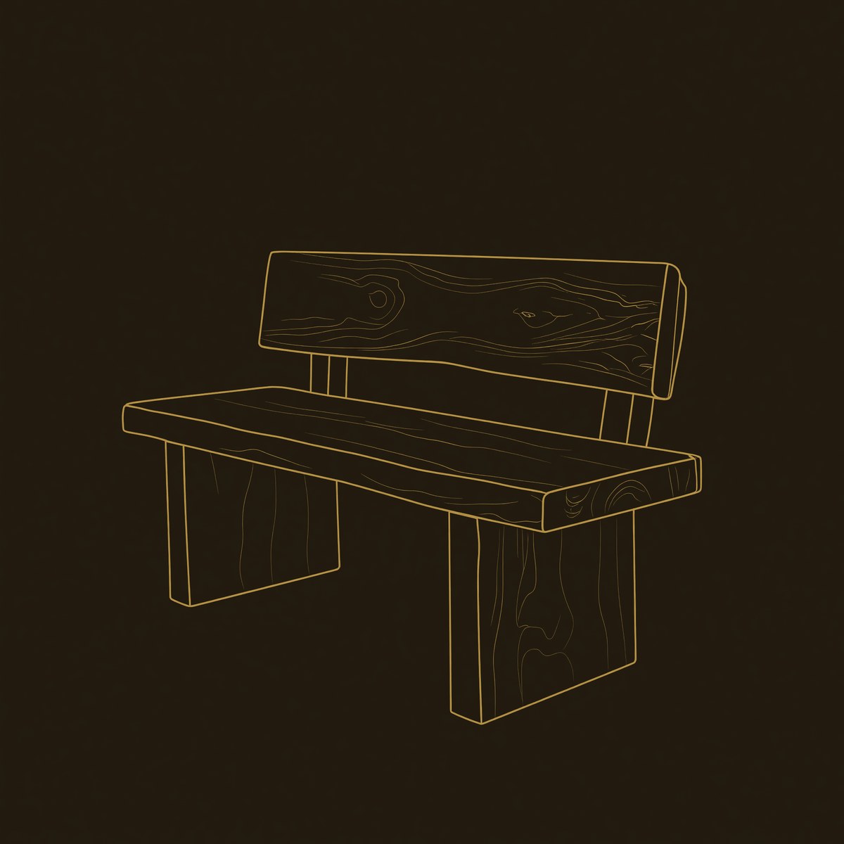 Solid Wood Outdoor Garden Bench Handcrafted Patio dimension diagram