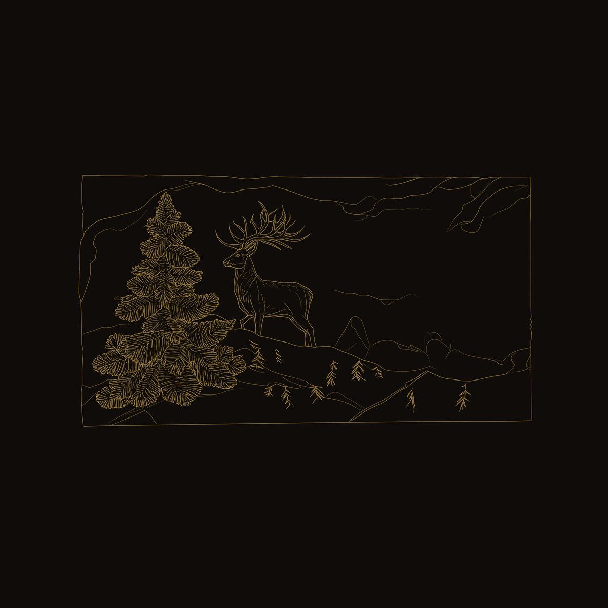 Standing Stag on a Live-Edge Slab, Wall Art Made to Order dimension diagram